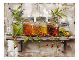 Poster Summer on the kitchen shelf - DejaReve