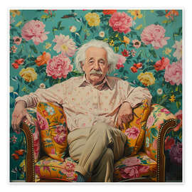 Wall art print Einstein chilling - DejaReve