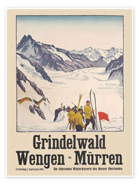 Wall art print Grindelwald Wengen-Mürren - Vintage Ski Collection