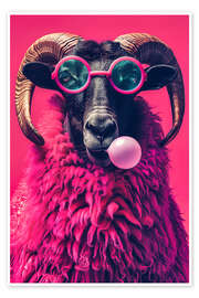 Poster Pink Pop Art Aries enjoys life - Frank Daske