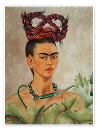 Wall art print Self-Portrait With Braid, 1941 - Frida Kahlo
