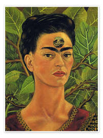 Wall art print Thinking about death, 1943 - Frida Kahlo
