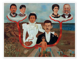 Wall art print My grandparents, my parents and I, 1936 - Frida Kahlo