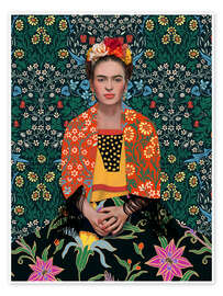 Wall art print Blooming Mexican Woman - CatsAndDotz