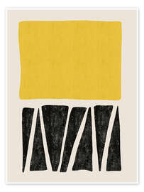 Wall art print Abstract in Black and Gold - CatsAndDotz