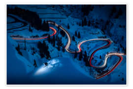 Wall art print Ski picture with long exposure in Zürs - Lucas Tiefenthaler
