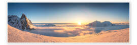 Wall art print Mountain panorama sunset with Roggalspitze - Lucas Tiefenthaler