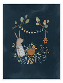 Wall art print Night Garden - Urchin Bay