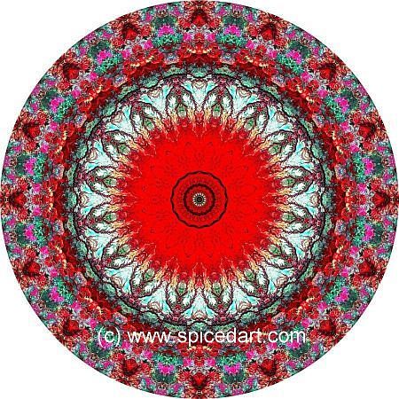 Mandala Art Print - Mexico-Colima Volcano 07