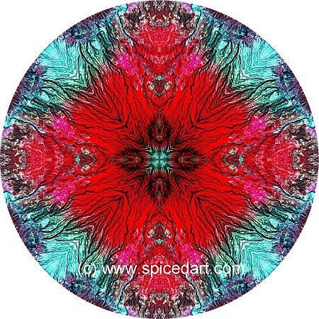Mandala Art Print - Mexico-Colima Volcano 09